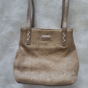 vintage nine west chocolate brown woven mini crossbody purse